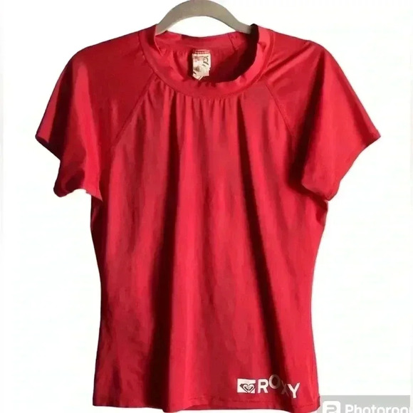 Roxy red round neck short sleeve t shirt size XL JUNIORS - Picture 1 of 8
